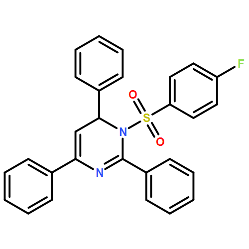 Pyrimidine, 1-[(4-fluorophenyl)sulfonyl]-1,6-dihydro-2,4,6-triphenyl- 