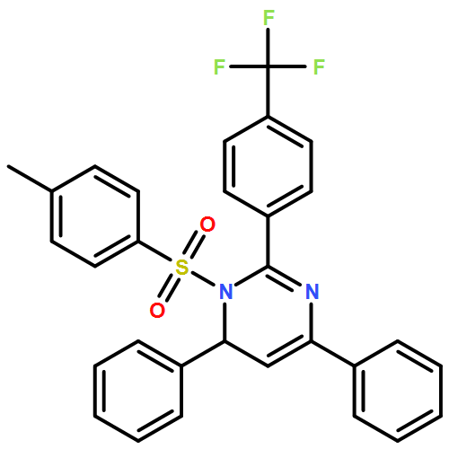 Pyrimidine, 1,6-dihydro-1-[(4-methylphenyl)sulfonyl]-4,6-diphenyl-2-[4-(trifluoromethyl)phenyl]- 