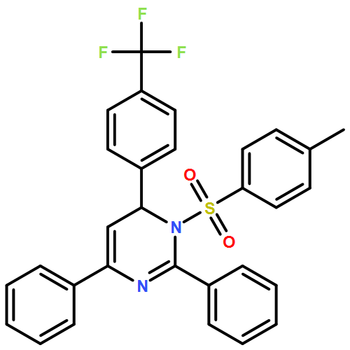 Pyrimidine, 1,6-dihydro-1-[(4-methylphenyl)sulfonyl]-2,4-diphenyl-6-[4-(trifluoromethyl)phenyl]- 