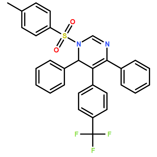 Pyrimidine, 1,6-dihydro-1-[(4-methylphenyl)sulfonyl]-4,6-diphenyl-5-[4-(trifluoromethyl)phenyl]- 