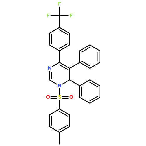 Pyrimidine, 1,6-dihydro-1-[(4-methylphenyl)sulfonyl]-5,6-diphenyl-4-[4-(trifluoromethyl)phenyl]- 