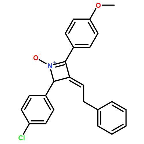 Azete, 2-(4-chlorophenyl)-2,3-dihydro-4-(4-methoxyphenyl)-3-(2-phenylethylidene)-, 1-oxide 