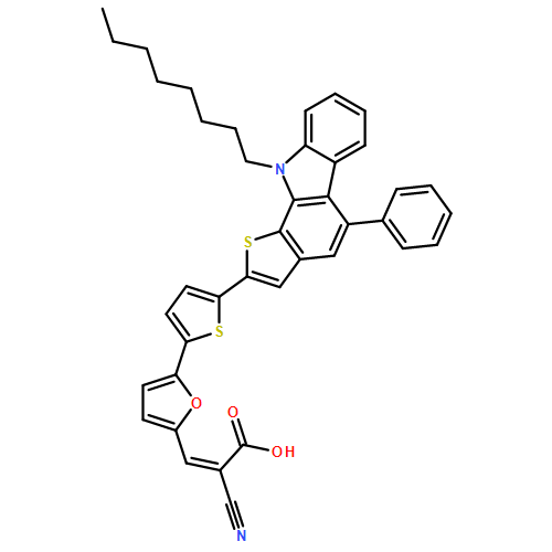 2-Propenoic acid, 2-cyano-3-[5-[5-(10-octyl-5-phenyl-10H-thieno[2,3-a]carbazol-2-yl)-2-thienyl]-2-furanyl]-, (2E)- 