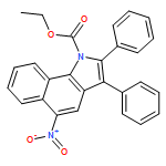 1H-Benz[g]indole-1-carboxylic acid, 5-nitro-2,3-diphenyl-, ethyl ester 