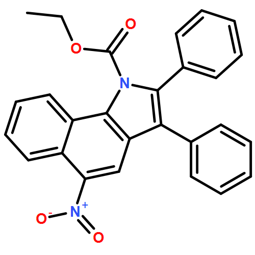 1H-Benz[g]indole-1-carboxylic acid, 5-nitro-2,3-diphenyl-, ethyl ester 