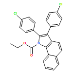 1H-Benz[g]indole-1-carboxylic acid, 2,3-bis(4-chlorophenyl)-, ethyl ester 