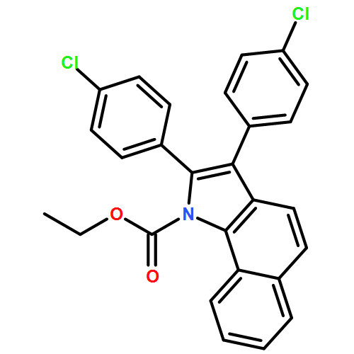 1H-Benz[g]indole-1-carboxylic acid, 2,3-bis(4-chlorophenyl)-, ethyl ester 