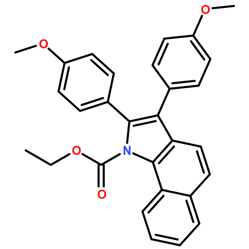 1H-Benz[g]indole-1-carboxylic acid, 2,3-bis(4-methoxyphenyl)-, ethyl ester 