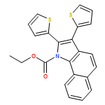 1H-Benz[g]indole-1-carboxylic acid, 2,3-di-2-thienyl-, ethyl ester 