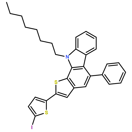 10H-Thieno[2,3-a]carbazole, 2-(5-iodo-2-thienyl)-10-octyl-5-phenyl- 