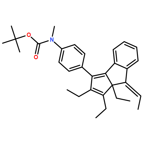 Carbamic acid, N-methyl-N-[4-[(8E)-1,2,8a-triethyl-8-ethylidene-8,8a-dihydrocyclopent[a]inden-3-yl]phenyl]-, 1,1-dimethylethyl ester 