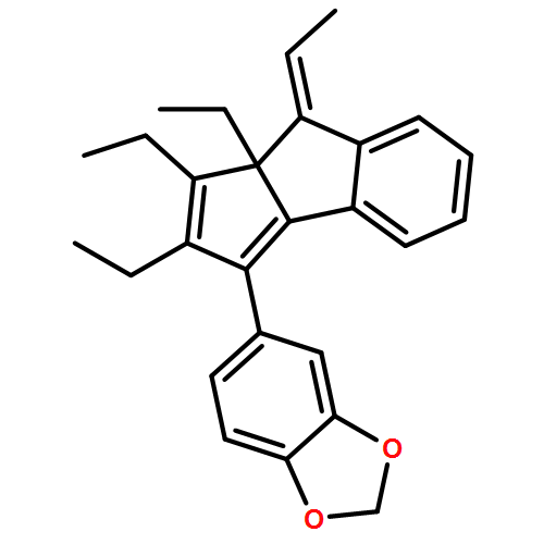 1,3-Benzodioxole, 5-[(8E)-1,2,8a-triethyl-8-ethylidene-8,8a-dihydrocyclopent[a]inden-3-yl]- 