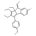 Cyclopent[a]indene, 1,2,8a-triethyl-8-ethylidene-6-fluoro-8,8a-dihydro-3-(4-methoxyphenyl)-, (8E)- 