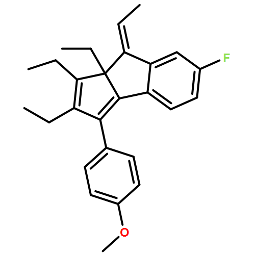 Cyclopent[a]indene, 1,2,8a-triethyl-8-ethylidene-6-fluoro-8,8a-dihydro-3-(4-methoxyphenyl)-, (8E)- 