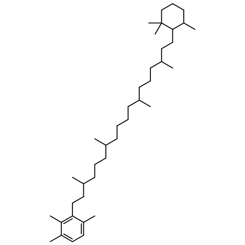 Benzene, 1,2,4-trimethyl-3-[3,7,12,16-tetramethyl-18-(2,2,6-trimethylcyclohexyl)octadecyl]- 