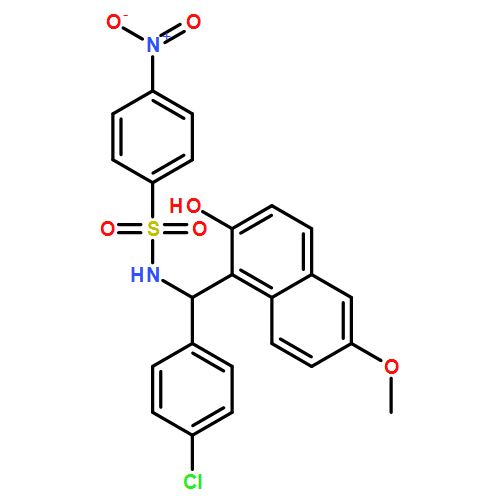 Benzenesulfonamide, N-[(R)-(4-chlorophenyl)(2-hydroxy-6-methoxy-1-naphthalenyl)methyl]-4-nitro- 