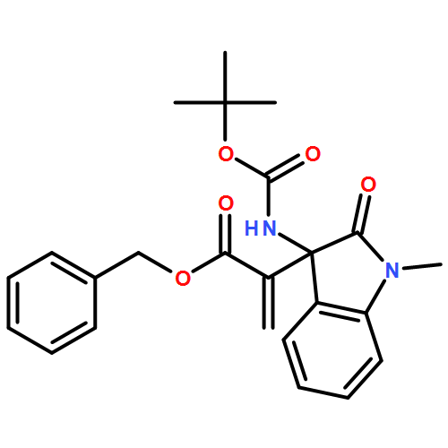 1H-Indole-3-acetic acid, 3-[[(1,1-dimethylethoxy)carbonyl]amino]-2,3-dihydro-1-methyl-α-methylene-2-oxo-, phenylmethyl ester, (3S)- 