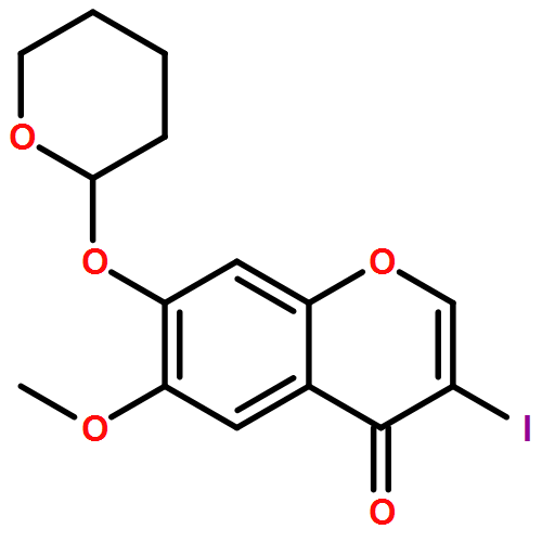 4H-1-Benzopyran-4-one, 3-iodo-6-methoxy-7-[(tetrahydro-2H-pyran-2-yl)oxy]- 