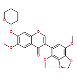 4H-1-Benzopyran-4-one, 3-(4,7-dimethoxy-1,3-benzodioxol-5-yl)-6-methoxy-7-[(tetrahydro-2H-pyran-2-yl)oxy]- 