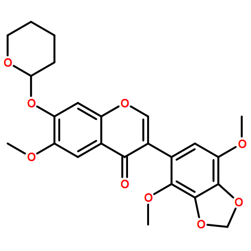 4H-1-Benzopyran-4-one, 3-(4,7-dimethoxy-1,3-benzodioxol-5-yl)-6-methoxy-7-[(tetrahydro-2H-pyran-2-yl)oxy]- 