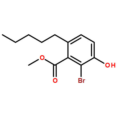 Benzoic acid, 2-bromo-3-hydroxy-6-pentyl-, methyl ester 