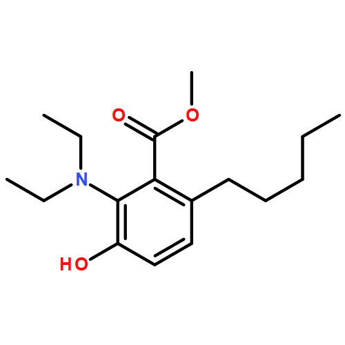 Benzoic acid, 2-(diethylamino)-3-hydroxy-6-pentyl-, methyl ester 