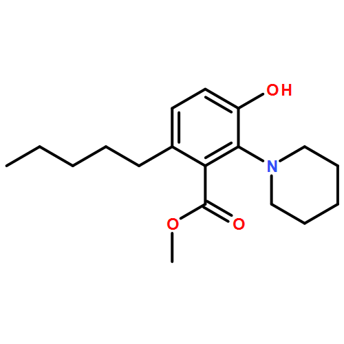 Benzoic acid, 3-hydroxy-6-pentyl-2-(1-piperidinyl)-, methyl ester 