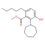 Benzoic acid, 2-(hexahydro-1H-azepin-1-yl)-3-hydroxy-6-pentyl-, methyl ester 