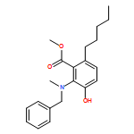 Benzoic acid, 3-hydroxy-2-[methyl(phenylmethyl)amino]-6-pentyl-, methyl ester 