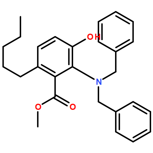 Benzoic acid, 2-[bis(phenylmethyl)amino]-3-hydroxy-6-pentyl-, methyl ester 