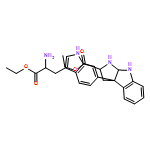 Pyrrolo[2,3-b]indole-2-carboxylic acid, 3a-[3-[(2S)-2-amino-3-ethoxy-3-oxopropyl]-1H-indol-6-yl]-1,2,3,3a,8,8a-hexahydro-, ethyl ester, (2S,3aS,8aS)- 