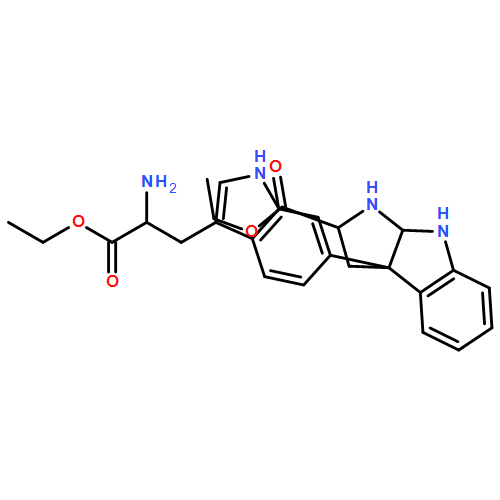 Pyrrolo[2,3-b]indole-2-carboxylic acid, 3a-[3-[(2S)-2-amino-3-ethoxy-3-oxopropyl]-1H-indol-6-yl]-1,2,3,3a,8,8a-hexahydro-, ethyl ester, (2S,3aS,8aS)- 