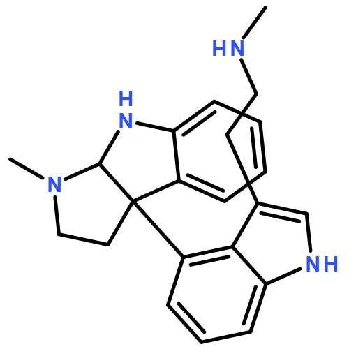 1H-Indole-3-ethanamine, N-methyl-4-[(3aR,8aS)-2,3,8,8a-tetrahydro-1-methylpyrrolo[2,3-b]indol-3a(1H)-yl]-, rel- 