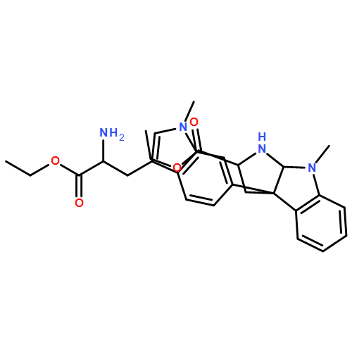 Pyrrolo[2,3-b]indole-2-carboxylic acid, 3a-[3-[(2S)-2-amino-3-ethoxy-3-oxopropyl]-1-methyl-1H-indol-6-yl]-1,2,3,3a,8,8a-hexahydro-8-methyl-, ethyl ester, (2S,3aS,8aS)- 