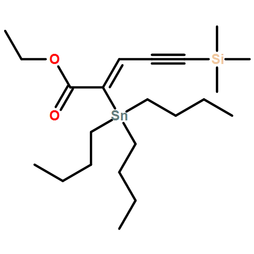 2-Penten-4-ynoic acid, 2-(tributylstannyl)-5-(trimethylsilyl)-, ethyl ester, (2E)- 