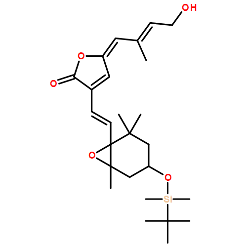 2(5H)-Furanone, 3-[(1E)-2-[(1S,4S,6R)-4-[[(1,1-dimethylethyl)dimethylsilyl]oxy]-2,2,6-trimethyl-7-oxabicyclo[4.1.0]hept-1-yl]ethenyl]-5-[(2E)-4-hydroxy-2-methyl-2-buten-1-ylidene]-, (5Z)- 