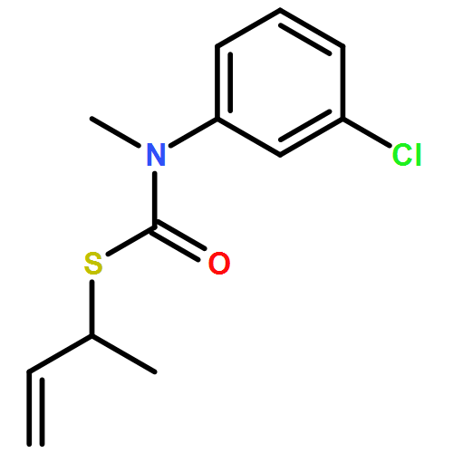 Carbamothioic acid, N-(3-chlorophenyl)-N-methyl-, S-(1-methyl-2-propen-1-yl) ester 