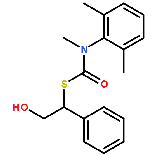 Carbamothioic acid, N-(2,6-dimethylphenyl)-N-methyl-, S-(2-hydroxy-1-phenylethyl) ester 