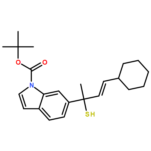 1H-Indole-1-carboxylic acid, 6-[(2E)-3-cyclohexyl-1-mercapto-1-methyl-2-propen-1-yl]-, 1,1-dimethylethyl ester 