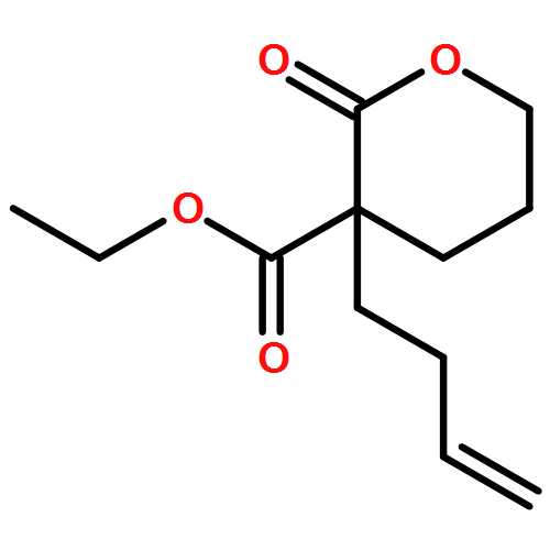 2H-Pyran-3-carboxylic acid, 3-(3-buten-1-yl)tetrahydro-2-oxo-, ethyl ester 