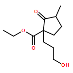 Cyclopentanecarboxylic acid, 1-(3-hydroxypropyl)-3-methyl-2-oxo-, ethyl ester, (1R,3S)-rel- 