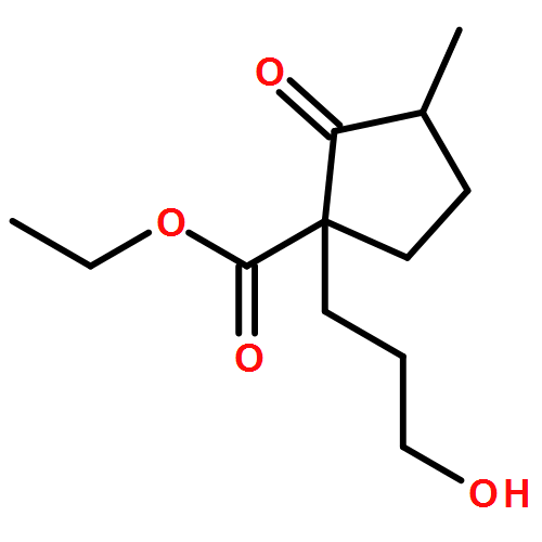 Cyclopentanecarboxylic acid, 1-(3-hydroxypropyl)-3-methyl-2-oxo-, ethyl ester, (1R,3S)-rel- 