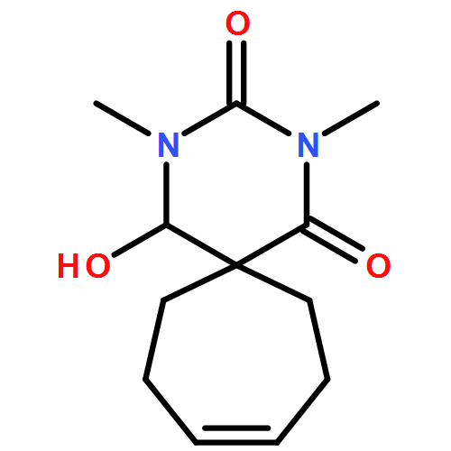 2,4-Diazaspiro[5.6]dodec-9-ene-1,3-dione, 5-hydroxy-2,4-dimethyl- 