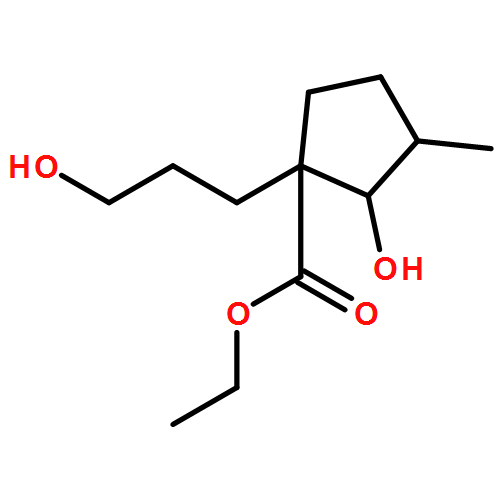 Cyclopentanecarboxylic acid, 2-hydroxy-1-(3-hydroxypropyl)-3-methyl-, ethyl ester, (1R,2S,3S)-rel- 