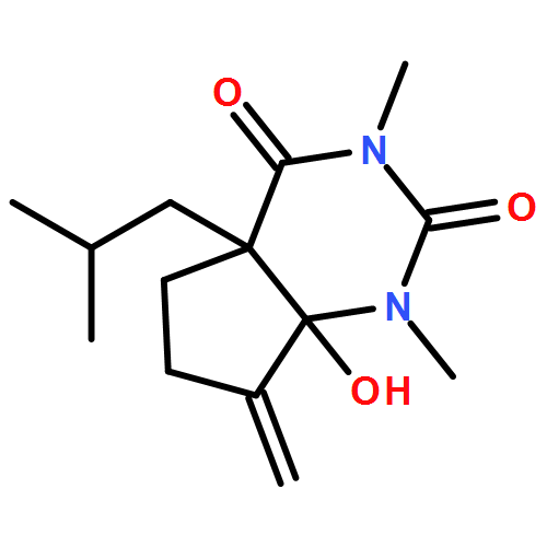 1H-Cyclopentapyrimidine-2,4(3H,4aH)-dione, tetrahydro-7a-hydroxy-1,3-dimethyl-7-methylene-4a-(2-methylpropyl)-, (4aR,7aS)-rel- 