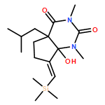 1H-Cyclopentapyrimidine-2,4(3H,4aH)-dione, tetrahydro-7a-hydroxy-1,3-dimethyl-4a-(2-methylpropyl)-7-[(trimethylsilyl)methylene]-, (4aR,7E,7aR)-rel- 