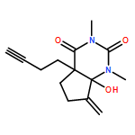 1H-Cyclopentapyrimidine-2,4(3H,4aH)-dione, 4a-(3-butyn-1-yl)tetrahydro-7a-hydroxy-1,3-dimethyl-7-methylene-, (4aR,7aR)-rel- 