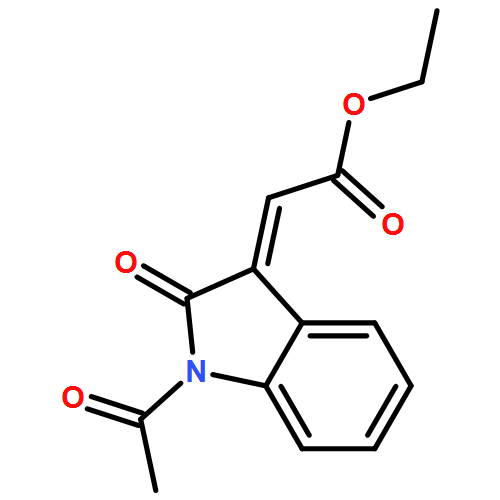 Acetic acid, 2-(1-acetyl-1,2-dihydro-2-oxo-3H-indol-3-ylidene)-, ethyl ester, (2E)- 