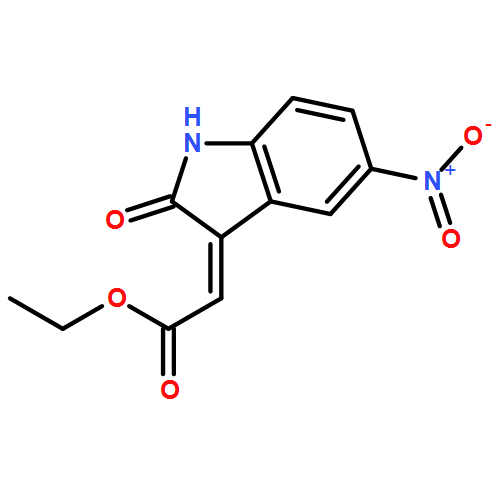 Acetic acid, 2-(1,2-dihydro-5-nitro-2-oxo-3H-indol-3-ylidene)-, ethyl ester, (2E)- 