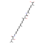 3,5,7-Nonatrienoic acid, 8-[[(4Z,6Z,8E,10E,12Z,14E)-3-hydroxy-16-[(2-hydroxy-4-methyl-1-oxopentyl)amino]-4,9-dimethyl-1-oxo-4,6,8,10,12,14-hexadecahexaen-1-yl]amino]-2-methyl-, (3E,5E,7Z)- 